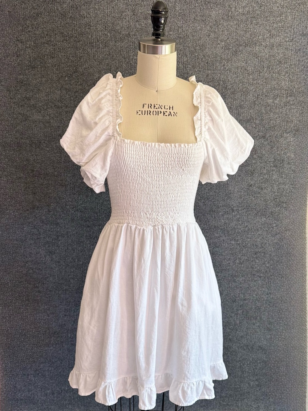 Show Me Your MuMu Colvin Mini Dress White Linen Cottagecore Boho Cowgirl Coastal